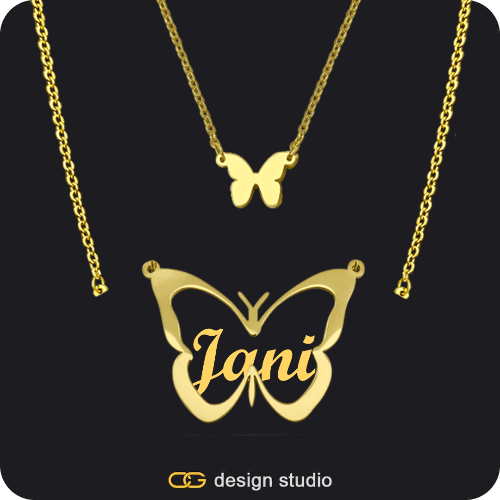 The Classic Butterfly - CustomGld Personalized Spring Name Necklace