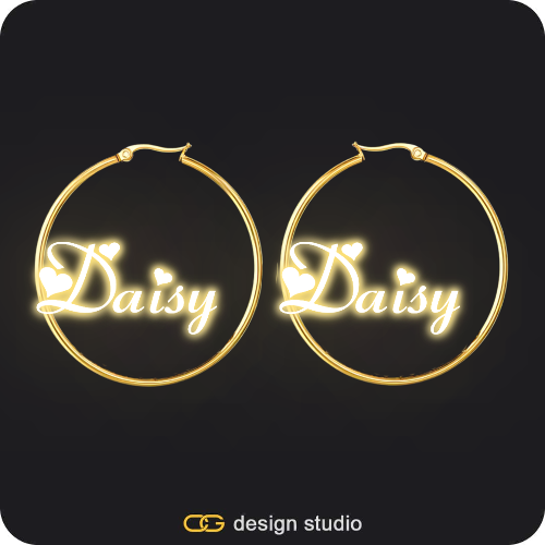 The Essential Hoop Name Earrings: Sparkling