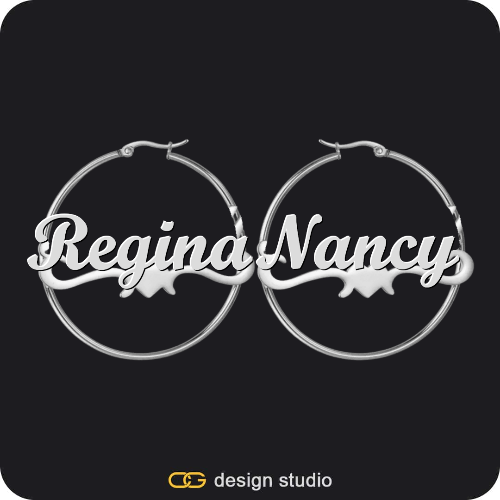 The Essential Hoop Name Earrings: Underline