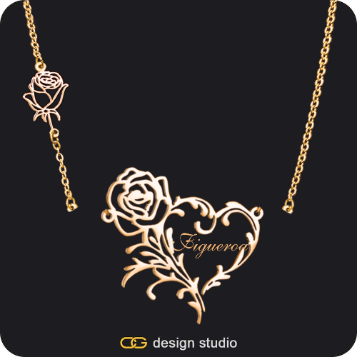 The Rose Petal Name Necklace