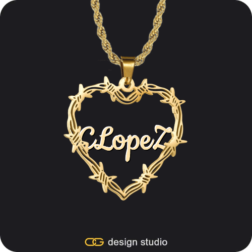 Bichota Heart Name Necklace