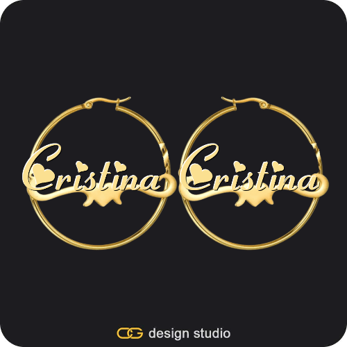 The Essential Hoop Name Earrings: Underline