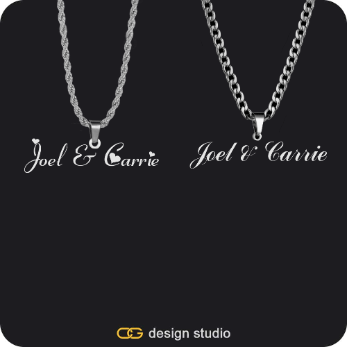 His & Hers Name Necklaces