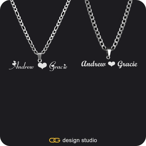 His & Hers Name Necklaces