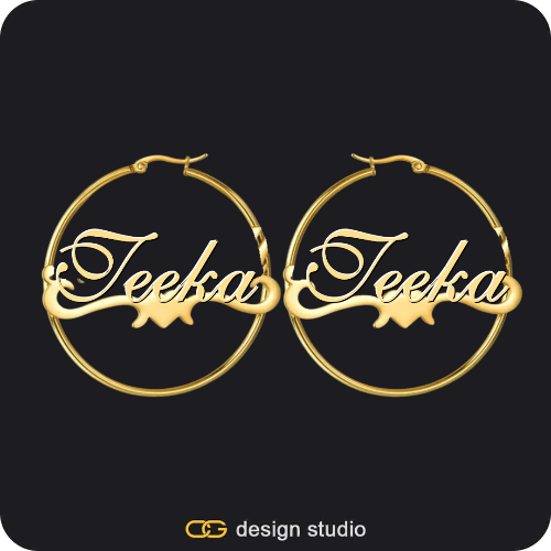 The Essential Hoop Name Earrings: Underline