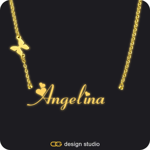 The Essential Name Necklace: Glitter