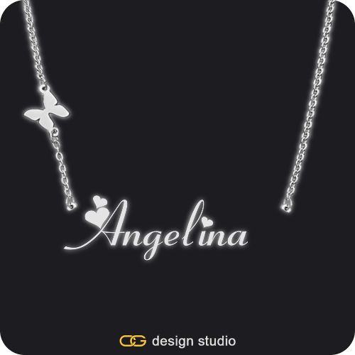 The Essential Name Necklace: Glitter