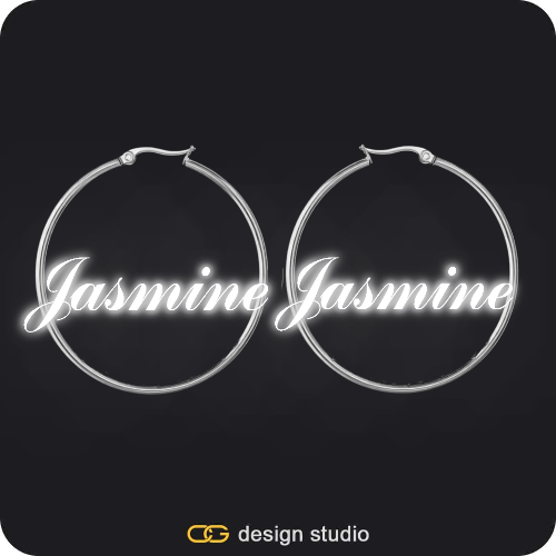 The Essential Hoop Name Earrings: Sparkling
