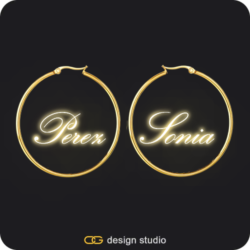 The Essential Hoop Name Earrings: Sparkling