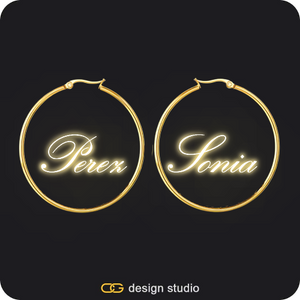 The Essential Hoop Name Earrings: Sparkling