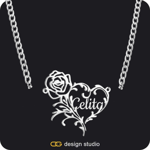 The Rose Petal Name Necklace