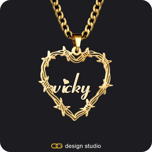 Bichota Heart Name Necklace