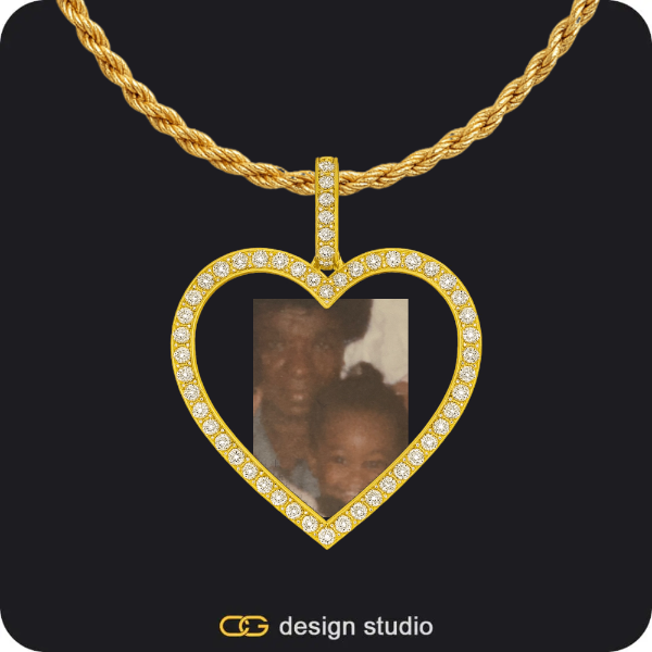 Clover Initial Necklace - X / 16 inch,Custom Photo Pendant - Gold / Heart / Rope