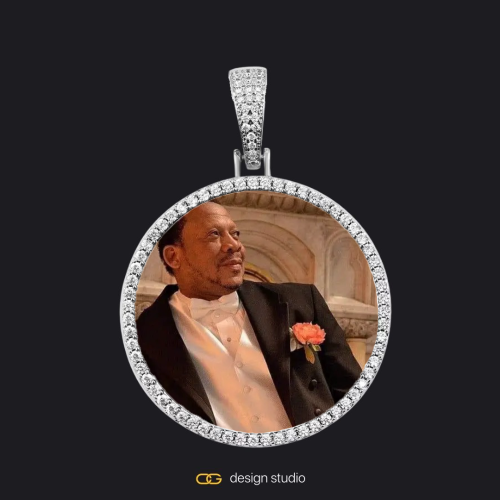 Custom Photo Pendant - Silver / Circle (4 cm) / Cuban (3mm)