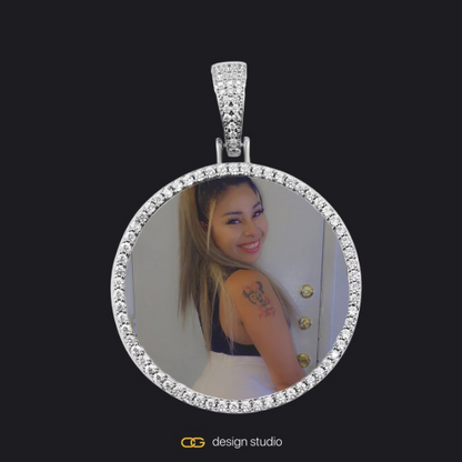 The Essential Name Necklace: Looped,Item Personalization,Shell Initial Necklace - X / Gold,Custom Photo Pendant - Silver / Circle (4 cm) / Rope