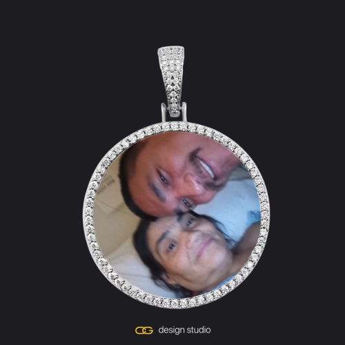 Custom Photo Pendant - Silver / Circle (3 cm) / Rope