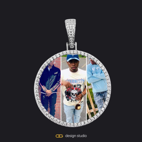 Custom Photo Pendant - Silver / Circle (4 cm) / Cuban (3mm)