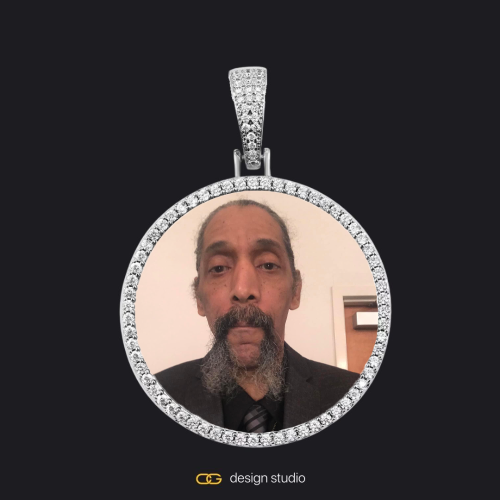 Custom Photo Pendant - Silver / Circle (4 cm) / Rope