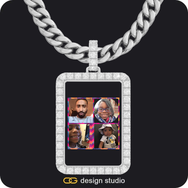 Custom Photo Pendant - Silver / Rectangle / Cuban (10mm),Custom Photo Pendant - Silver / Wings / Cuban (10mm),Custom Photo Pendant - Silver / Heart / Cuban (10mm),Custom Photo Pendant - Silver / Wings / Cuban (10mm)