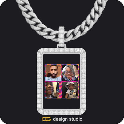Custom Photo Pendant - Silver / Rectangle / Cuban (10mm),Custom Photo Pendant - Silver / Wings / Cuban (10mm),Custom Photo Pendant - Silver / Heart / Cuban (10mm),Custom Photo Pendant - Silver / Wings / Cuban (10mm)