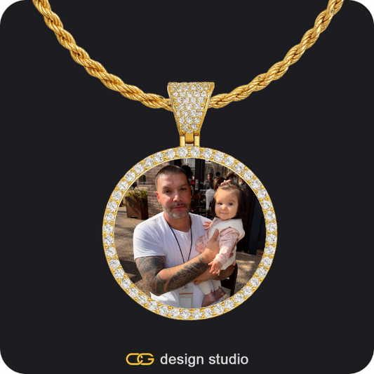 Custom Photo Pendant - Gold / Circle (3 cm) / Rope,Custom Photo Pendant - Gold / Circle (3 cm) / Rope,Custom Photo Pendant - Silver / Heart / Rope