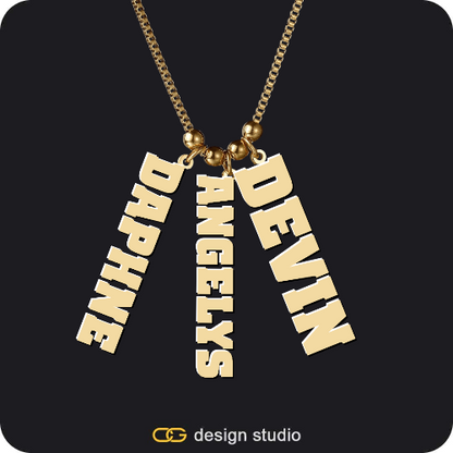 The Playmaker Name Necklace,Clover Initial Necklace - A / 18 inch,The Cascade Multiple Name Necklace