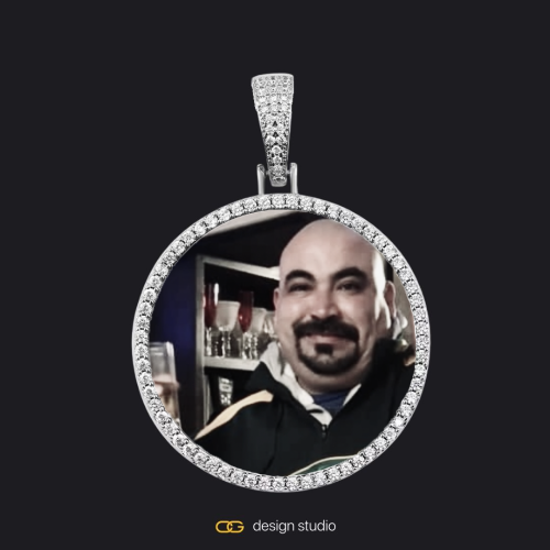 Custom Photo Pendant - Silver / Circle (3 cm) / Rope
