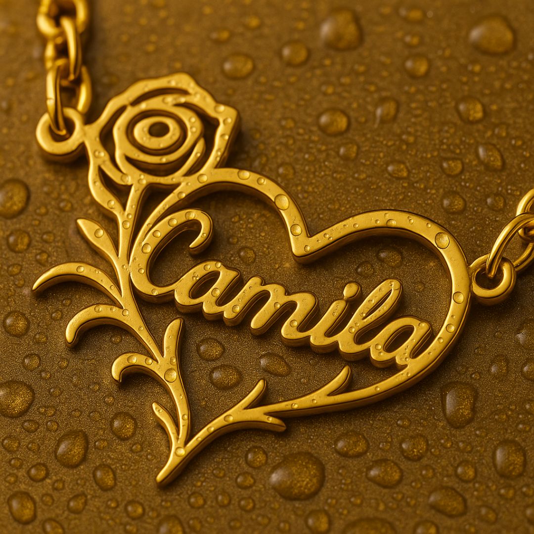 El pétalo de rosa - Collar con nombre personalizado CustomGld