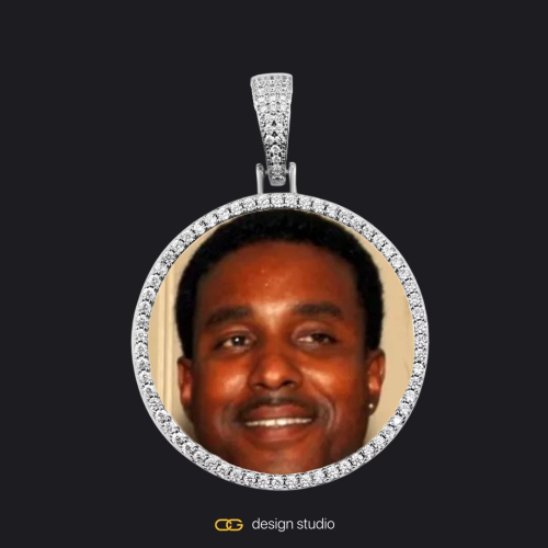 Custom Photo Pendant - Silver / Circle (4 cm) / Cuban (5mm)