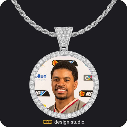 Custom Photo Pendant - Silver / Circle (4 cm) / Rope,Custom Photo Pendant - Gold / Circle (4 cm) / Rope