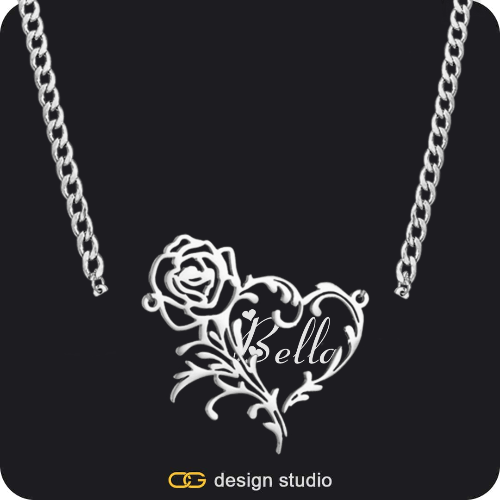 Clover Initial Necklace - A / 18 inch,The Rose Petal Name Necklace - Silver,Item Personalization
