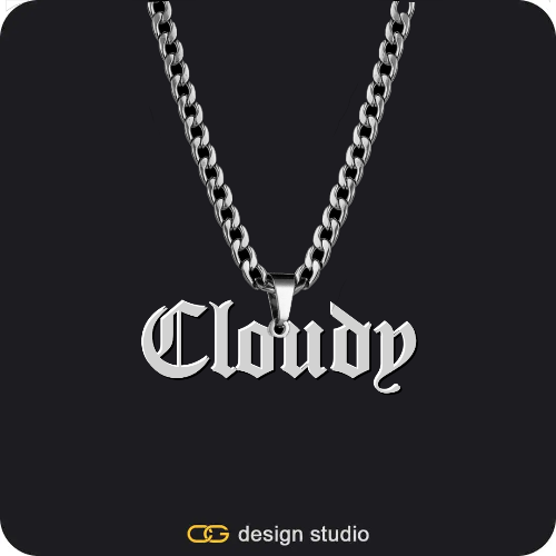 The Essential Name Necklace,Item Personalization,Grand victorian initial necklace - W / Gold