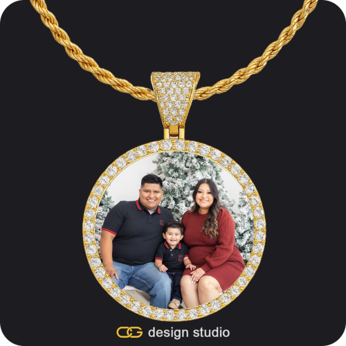 Custom Photo Pendant - Gold / Circle (4 cm) / Rope,Custom Photo Pendant - Gold / Circle (4 cm) / Rope,Custom Photo Pendant - Gold / Circle (4 cm) / Rope