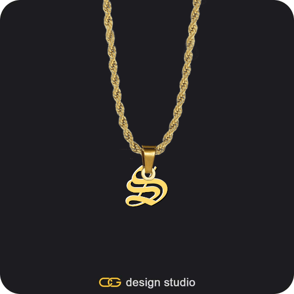 Clover Initial Necklace - A / 18 inch,The Essential Name Necklace: Mens