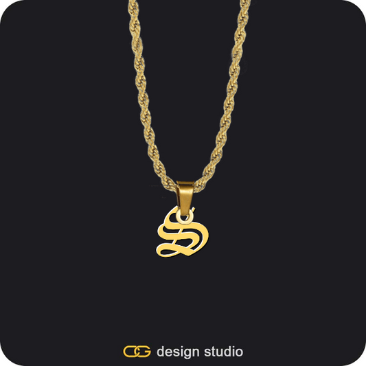 Clover Initial Necklace - A / 18 inch,The Essential Name Necklace: Mens