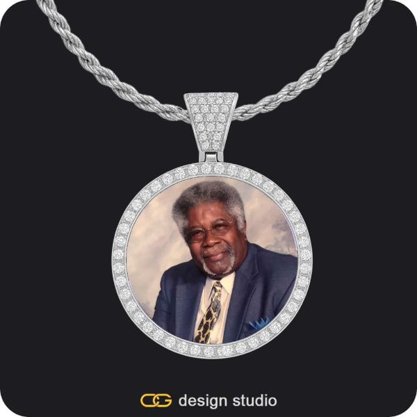 Custom Photo Pendant - Silver / Circle (3 cm) / Rope