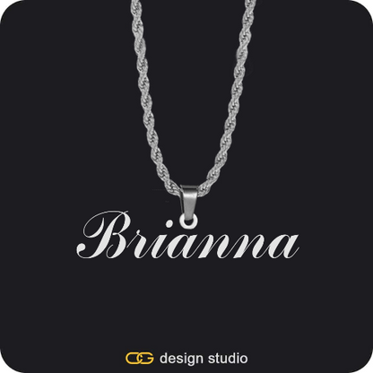 Custom Photo Pendant - Silver / Circle (4 cm) / Cuban (10mm),The Essential Name Necklace: Looped,Item Personalization