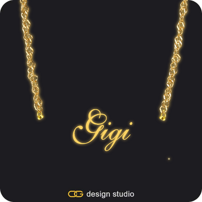 The Spotlight Double Plated Name Necklace,The Essential Name Necklace: Glitter