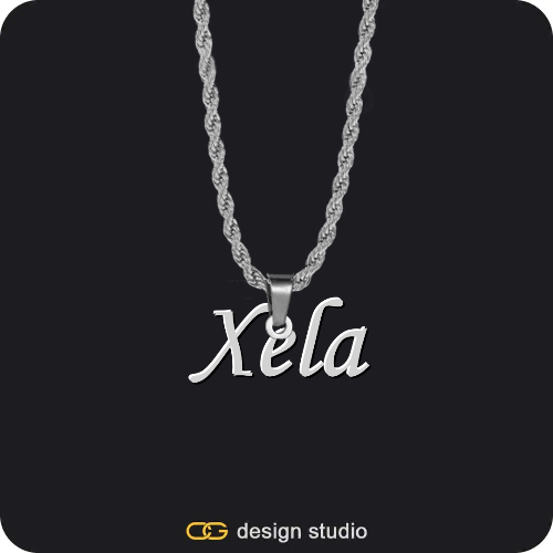 Grand victorian initial necklace - X / Silver,Item Personalization,The Essential Name Necklace,Item Personalization,The Essential Name Necklace