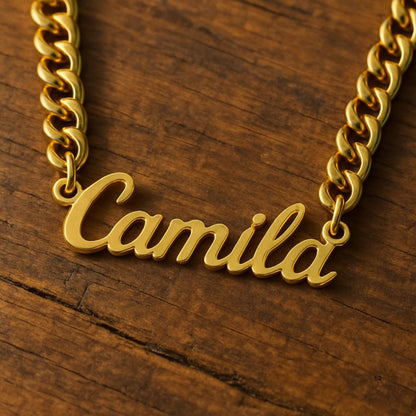 The Essential Name Necklace: Cuban chain