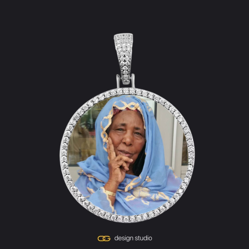 Custom Photo Pendant - Silver / Circle (4 cm) / Rope