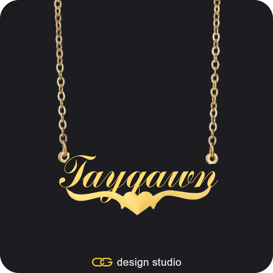 The Essential Name Necklace: Underline,Custom Photo Pendant - Gold / Circle (4 cm) / Cuban (10mm)