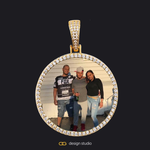 Custom Photo Pendant - Gold / Circle (3 cm) / Cuban (10mm)