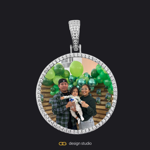 Custom Photo Pendant - Silver / Circle (3 cm) / Cuban (3mm)