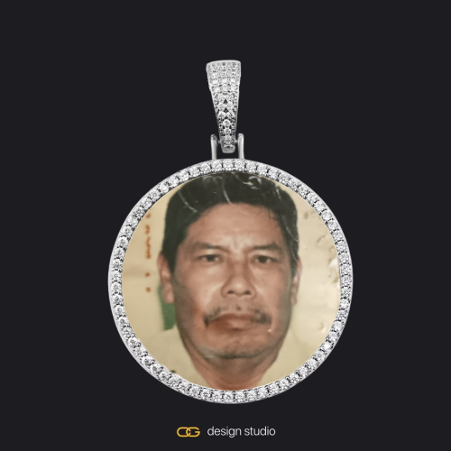 Custom Photo Pendant - Silver / Circle (4 cm) / Cuban (5mm)
