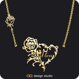 The Rose Petal Name Necklace