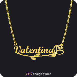 The Rosebud Underlined Name Necklace