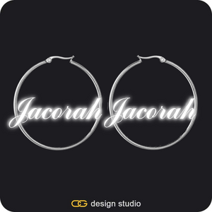 The Essential Hoop Name Earrings: Sparkling