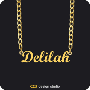The Essential Name Necklace: Cuban chain