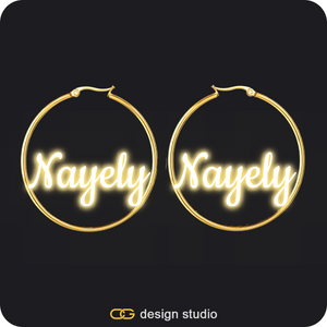 The Essential Hoop Name Earrings: Sparkling